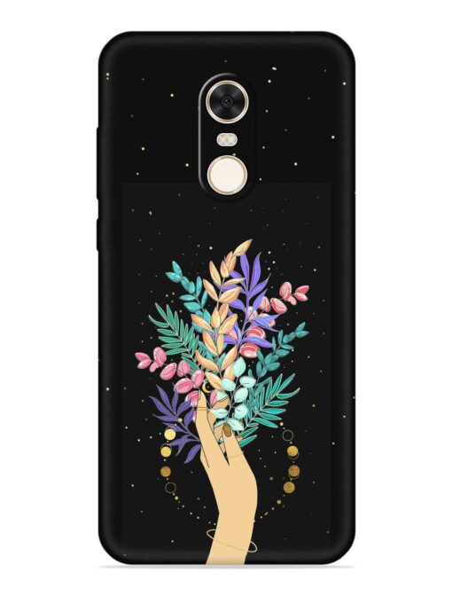 Flower On Hand Embossed Soft Silicone Case for Xiaomi Redmi Note 5