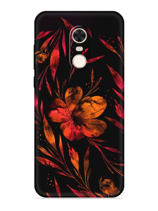 Red Flower Painting Embossed Soft Silicone Case for Xiaomi Redmi Note 5 Zapvi