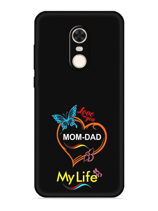 Love You Mom Dad Embossed Soft Silicone Case for Xiaomi Redmi Note 5 Zapvi