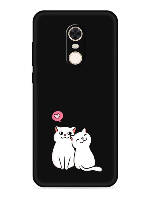 Cute Loving Cats Embossed Soft Silicone Case for Xiaomi Redmi Note 5