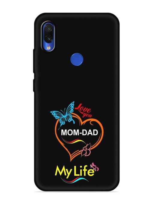 Love You Mom Dad Embossed Soft Silicone Case for Xiaomi Redmi Note 7 Zapvi