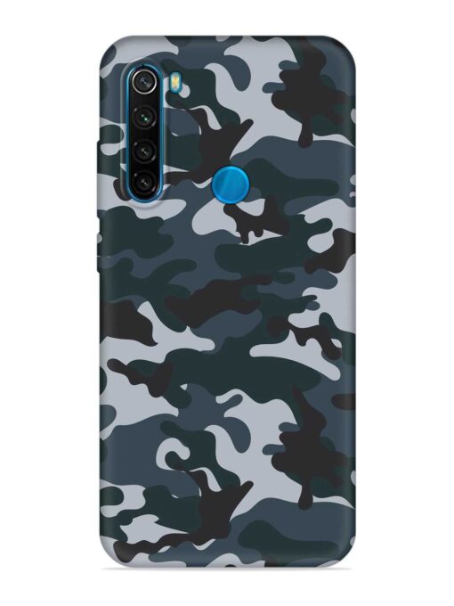 Dark Blue Army Military Art Embossed Soft Silicone Case for Xiaomi Redmi Note 8 Zapvi