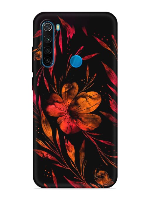 Red Flower Painting Embossed Soft Silicone Case for Xiaomi Redmi Note 8 Zapvi