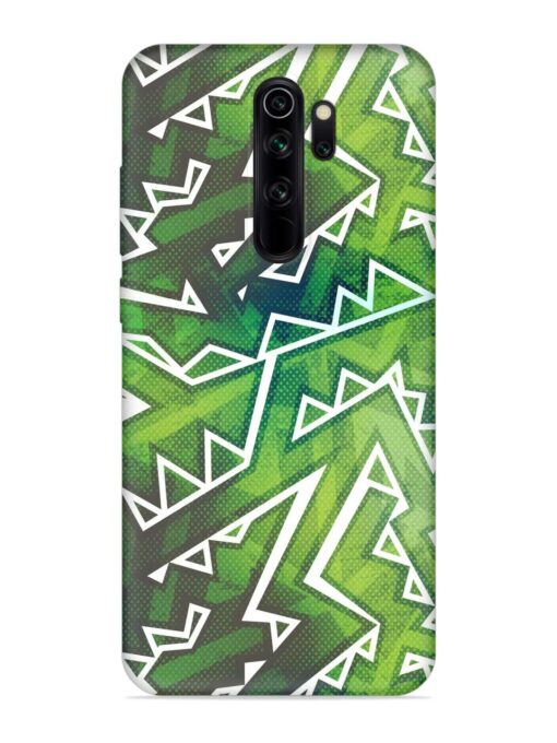 Green Graffiti Seamless Embossed Soft Silicone Case for Xiaomi Redmi Note 8 Pro