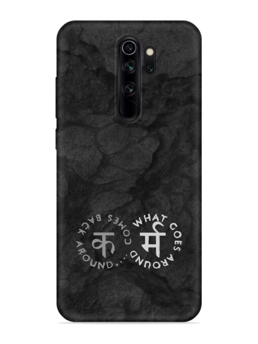 Karma Hindi Word Embossed Soft Silicone Case for Xiaomi Redmi Note 8 Pro