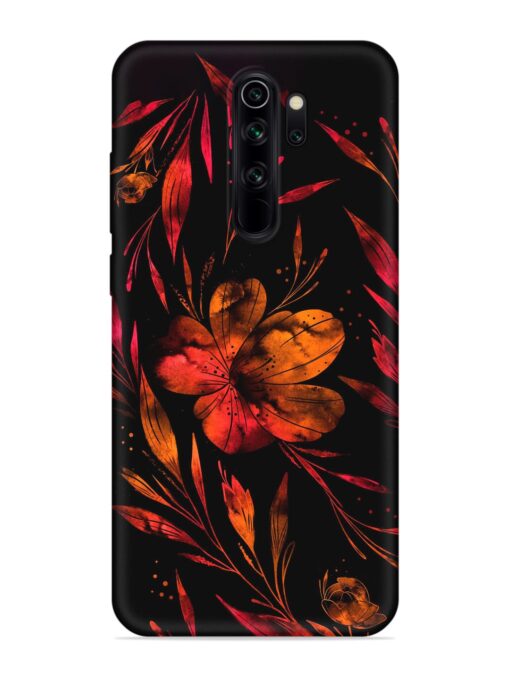 Red Flower Painting Embossed Soft Silicone Case for Xiaomi Redmi Note 8 Pro Zapvi