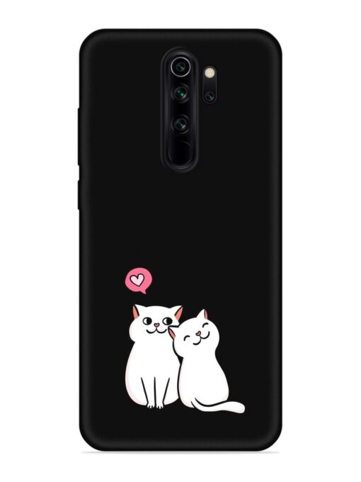 Cute Loving Cats Embossed Soft Silicone Case for Xiaomi Redmi Note 8 Pro