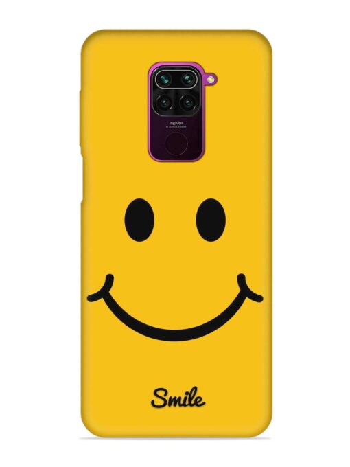 Yellow Smiley Embossed Soft Silicone Case for Xiaomi Redmi Note 9 Zapvi