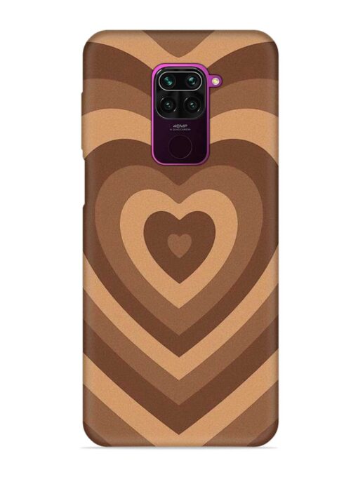 Brown Heart Embossed Soft Silicone Case for Xiaomi Redmi Note 9 Zapvi