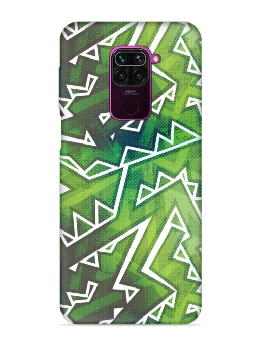 Green Graffiti Seamless Embossed Soft Silicone Case for Xiaomi Redmi Note 9 Zapvi