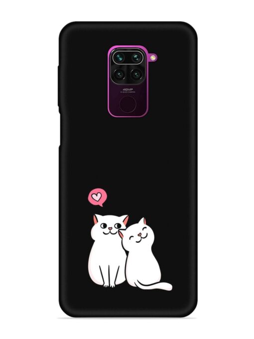 Cute Loving Cats Embossed Soft Silicone Case for Xiaomi Redmi Note 9 Zapvi