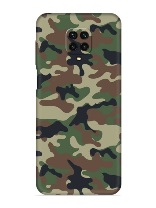 Army Military Camouflage Dark Green Embossed Soft Silicone Case for Xiaomi Redmi Note 9 Pro Zapvi