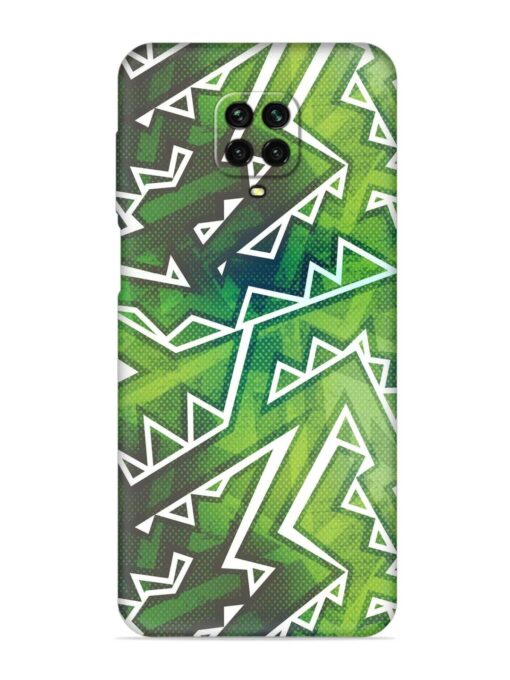 Green Graffiti Seamless Embossed Soft Silicone Case for Xiaomi Redmi Note 9 Pro Zapvi