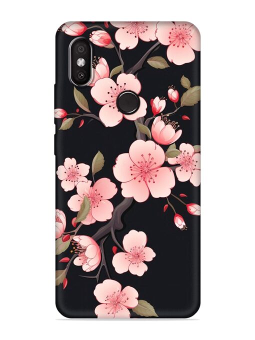 Cherry Blossom Embossed Soft Silicone Case for Xiaomi Redmi Y2 Zapvi