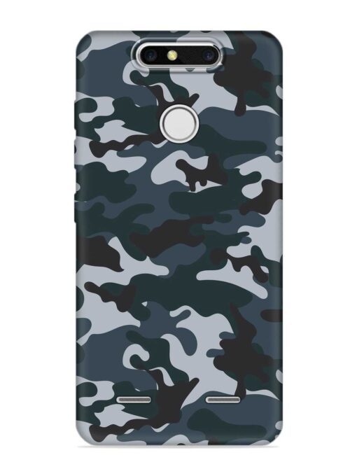 Dark Blue Army Military Art Embossed Soft Silicone Case for Zte Blade V8 Mini Zapvi