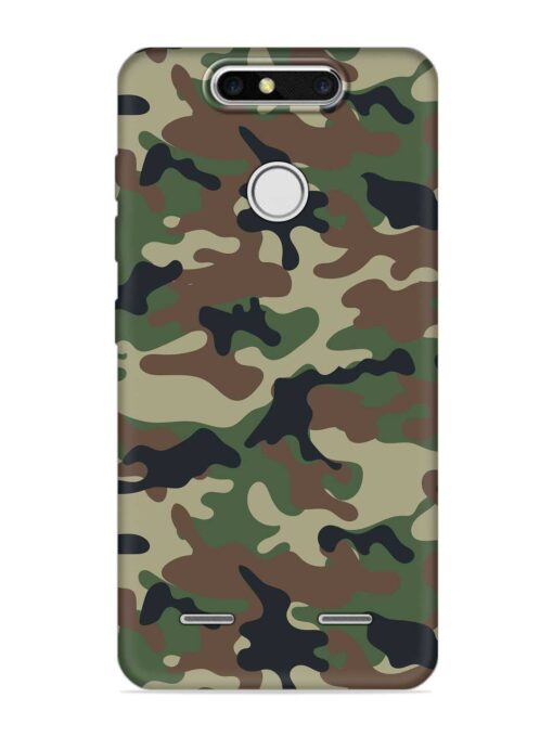 Army Military Camouflage Dark Green Embossed Soft Silicone Case for Zte Blade V8 Mini Zapvi