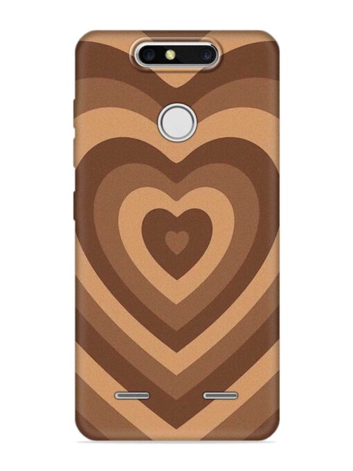 Brown Heart Embossed Soft Silicone Case for Zte Blade V8 Mini Zapvi