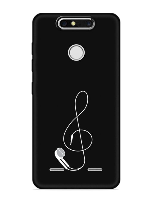 Music Earphone Vector Embossed Soft Silicone Case for Zte Blade V8 Mini