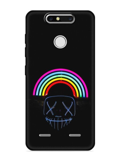 Mask Rainbow Embossed Soft Silicone Case for Zte Blade V8 Mini