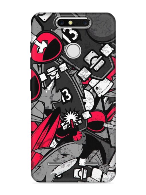 Fictional Doodle Embossed Soft Silicone Case for Zte Blade V8 Mini