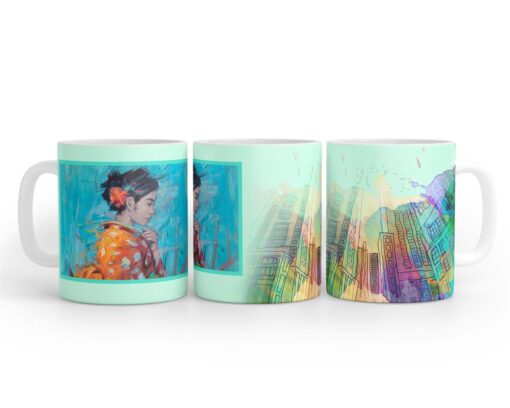 Artistic Building Painting Background Design Photo Mug Printing