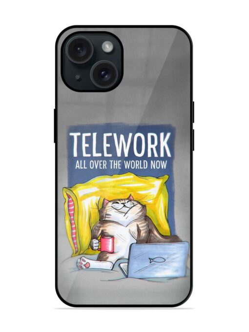 Telework All Over The World Now Catty Glossy Metal TPU Case Zapvi