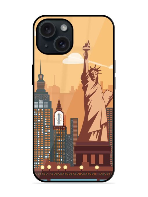 New York Statue Of Liberty Architectural Scenery Glossy Metal TPU Case Zapvi