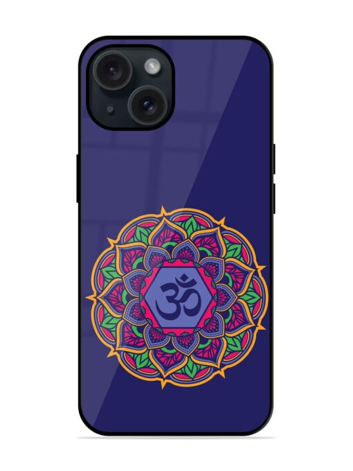 Om Mandala Art Blue Glossy Metal TPU Case Zapvi