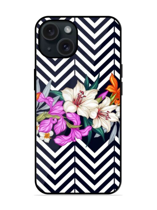 Zigzag Flower Art Glossy Metal TPU Case Zapvi