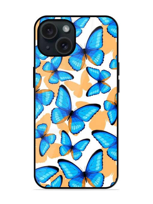 Blue Tropical Butterflies Glossy Metal TPU Case Zapvi