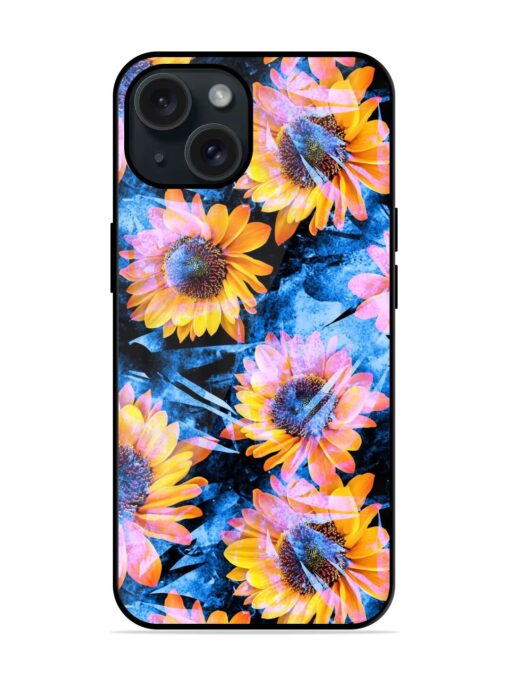 Seamless Grunge Sunflower Glossy Metal TPU Case Zapvi