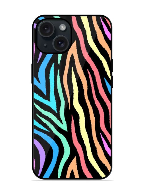 Colorful Abstract Zebra Glossy Metal TPU Case Zapvi