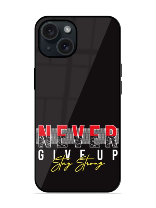 Never Give Typography Glossy Metal TPU Case Zapvi