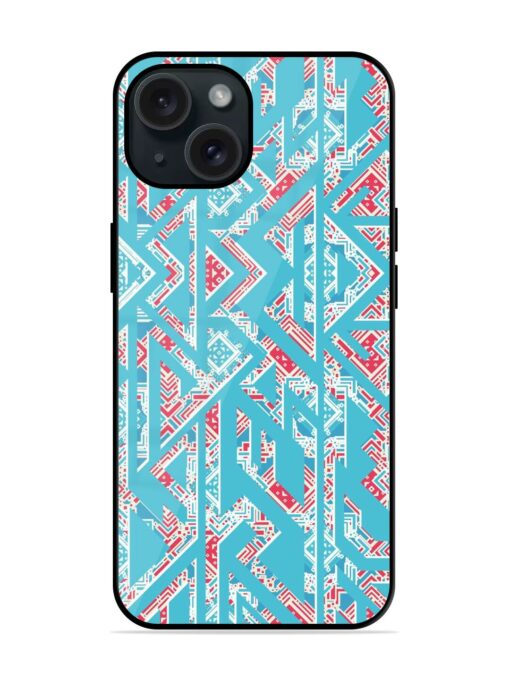 Abstract Blue Geometric Glossy Metal TPU Case Zapvi