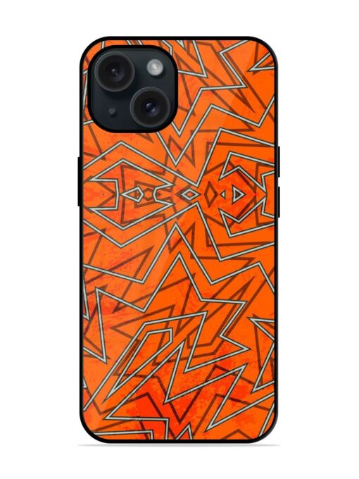 Abstract Orange Retro Glossy Metal TPU Case Zapvi