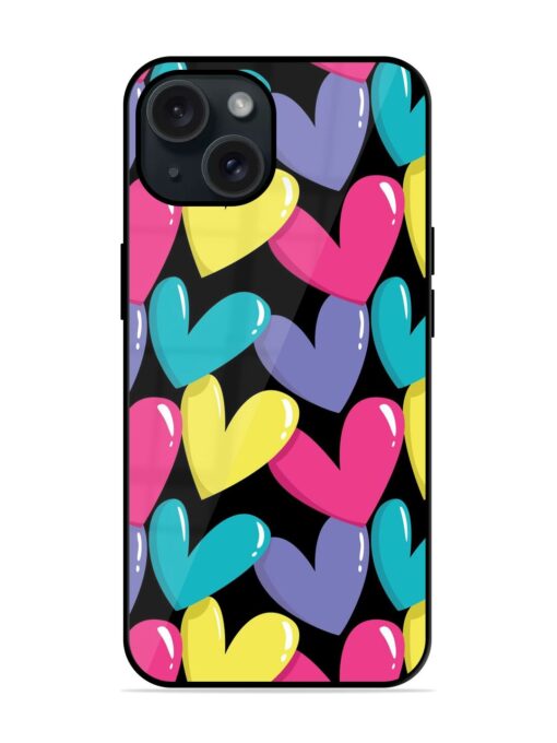 Colorful Hearts Seamless Glossy Metal TPU Case Zapvi