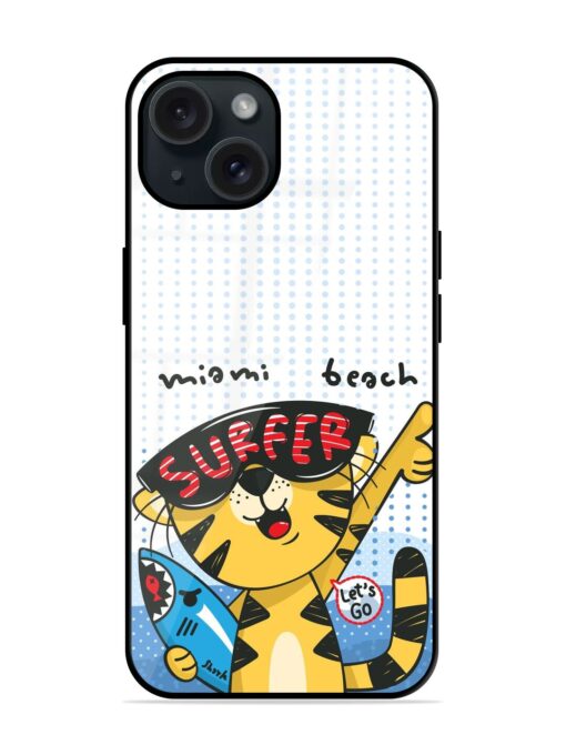 Cute Surfer Tiger Glossy Metal TPU Case Zapvi