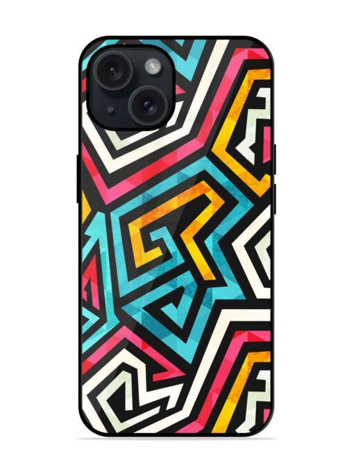 Graffiti Geometric Pattern Glossy Metal TPU Case Zapvi