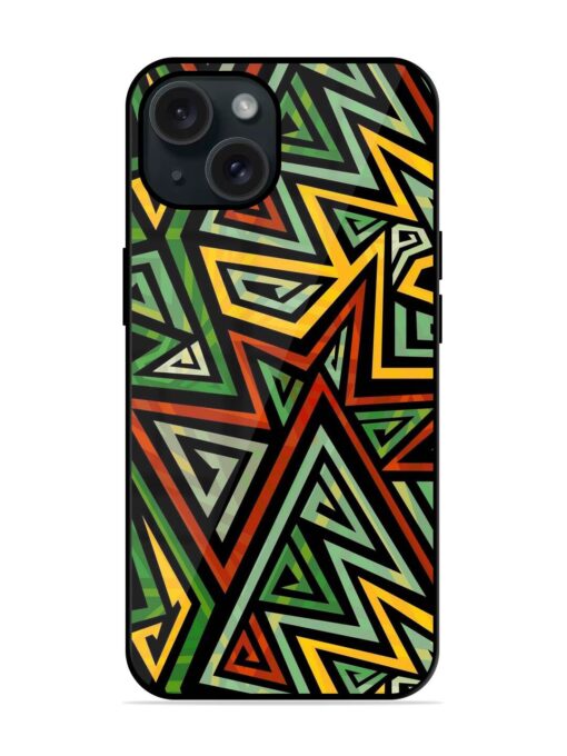 Green Tribal Geometric Glossy Metal TPU Case Zapvi