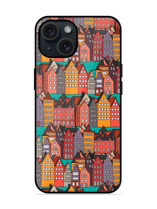 Seamless Pattern Building Glossy Metal TPU Case Zapvi