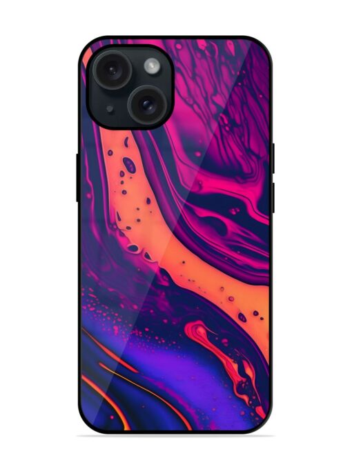 Fluid Blue Pink Art Glossy Metal TPU Case Zapvi