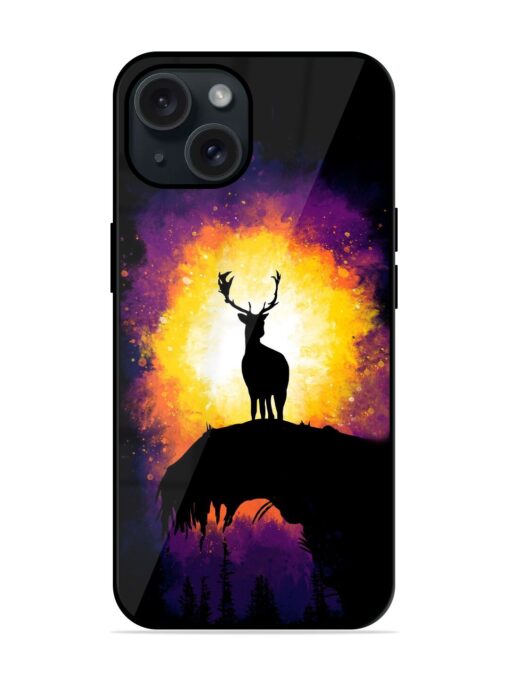 Deer At Sunset Minimal Glossy Metal TPU Case Zapvi