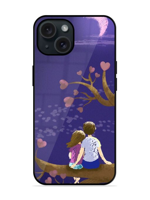 Couple Love Tree Moon Glossy Metal TPU Case Zapvi