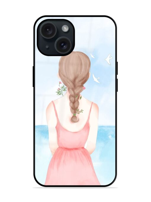 Watercolor Girl Vector Glossy Metal TPU Case Zapvi