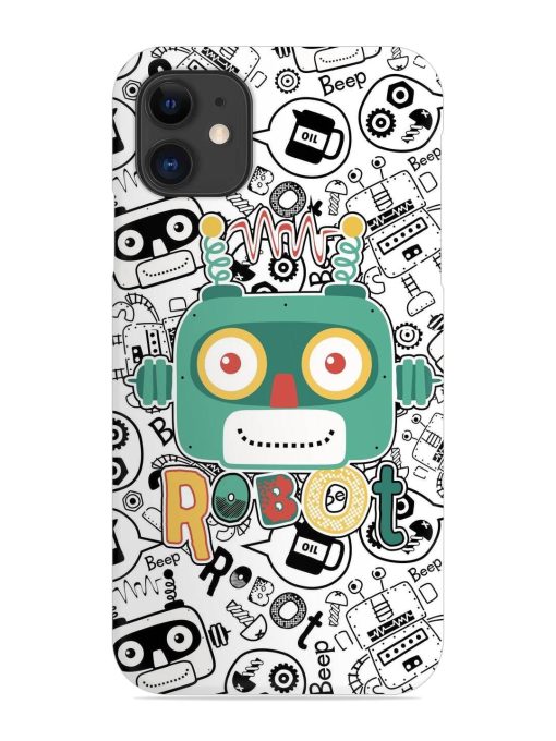 Robot Modern Seamless Pattern Snap Case for Apple Iphone 11 Zapvi