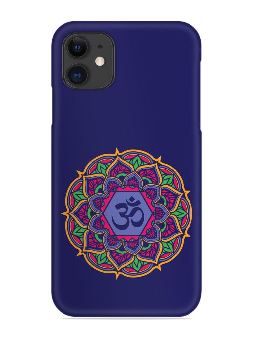 Om Mandala Art Blue Snap Case for Apple Iphone 11 Zapvi