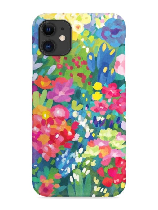 Watercolor Flower Art Snap Case for Apple Iphone 11 Zapvi