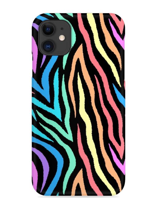 Colorful Abstract Zebra Snap Case for Apple Iphone 11 Zapvi