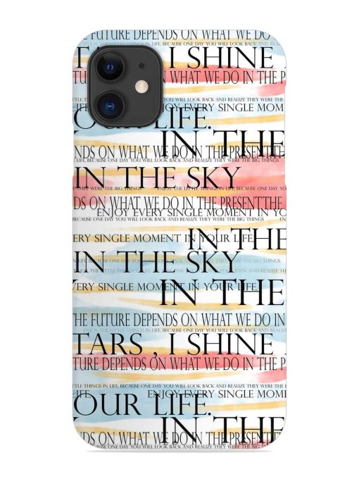 Seamless Slogans Pattern Snap Case for Apple Iphone 11 Zapvi