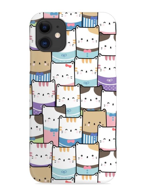 Cute Adorable Cat Snap Case for Apple Iphone 11 Zapvi